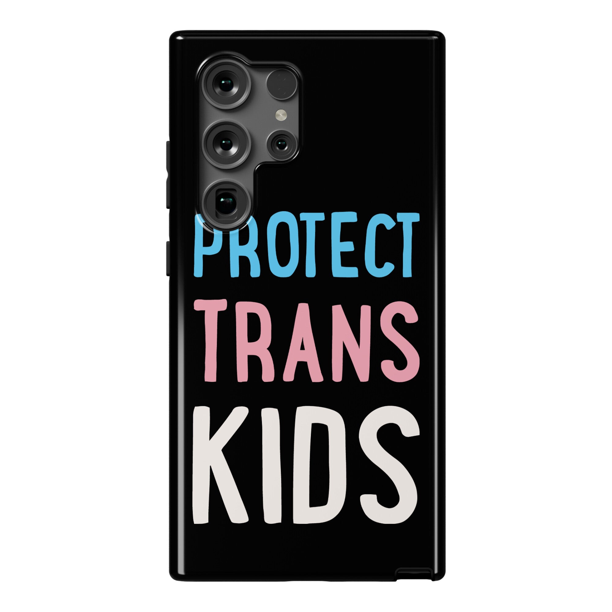 Protect Trans Kids White Print Phone Case